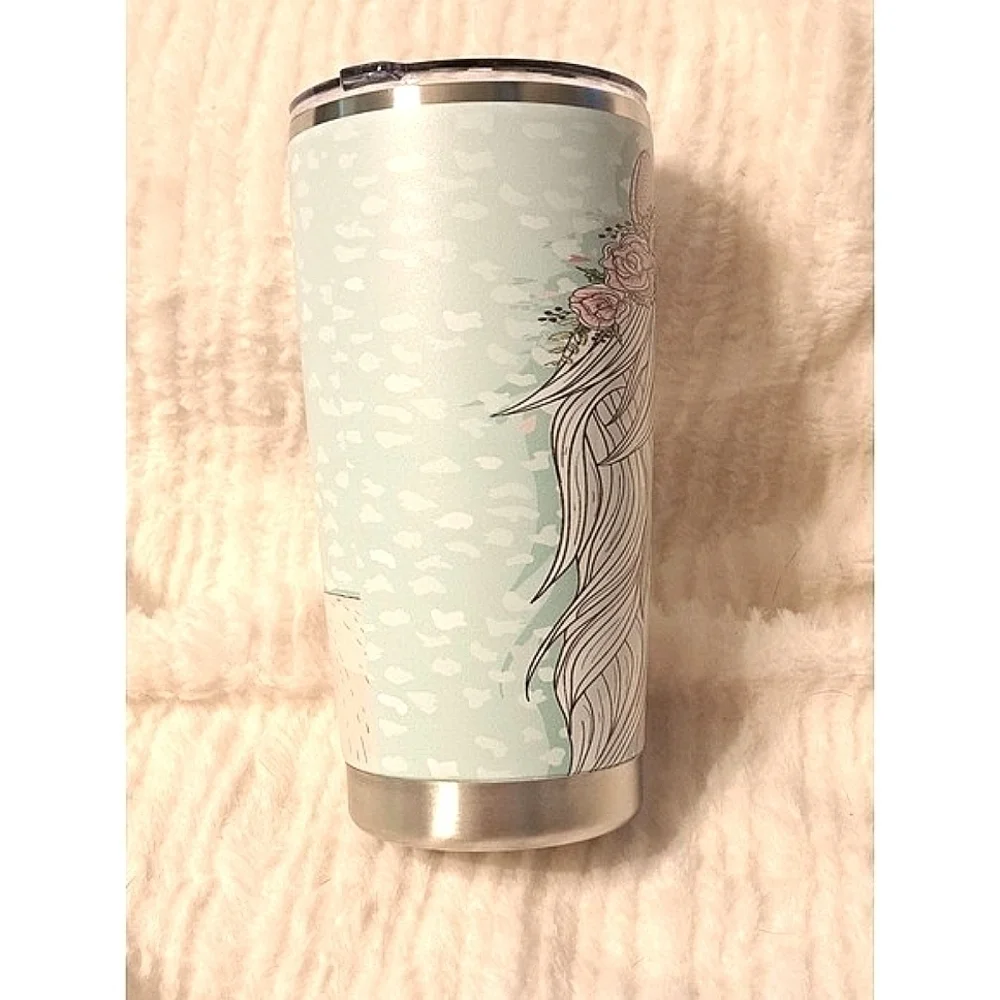 Horse with flowers fairytale Insulated Tumbler cup 20 oz
